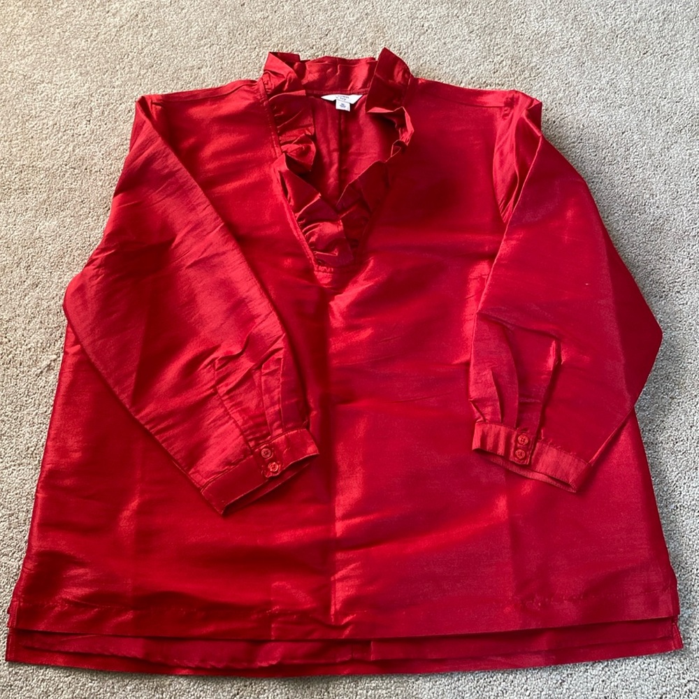 Crown & Ivy Ruffle Neck Blouse XL